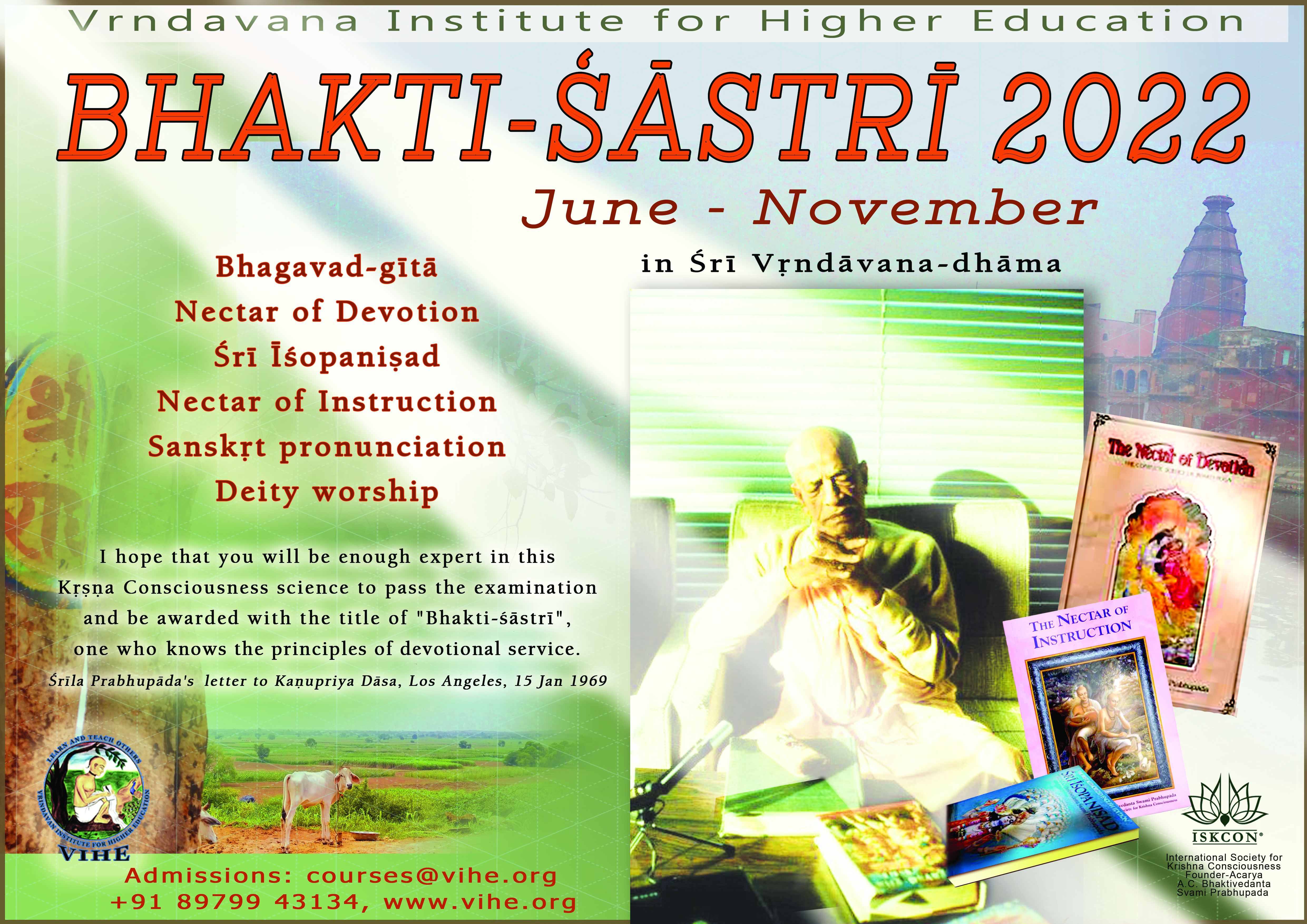 VIHE Intensive Bhakti-sastri Course In Vrndavana